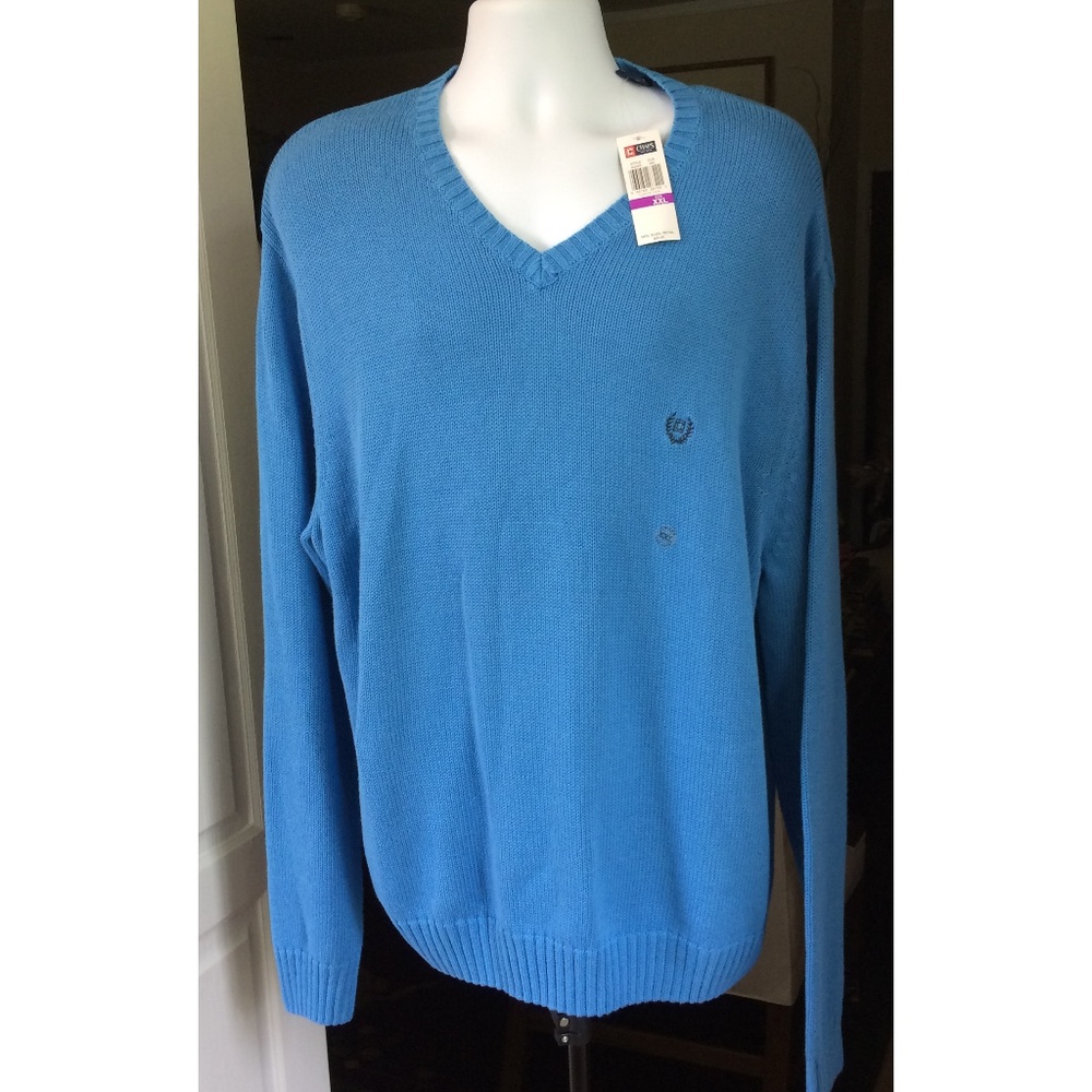 Chaps Men's Sweater XXLBlue 100% Cotton NWT
